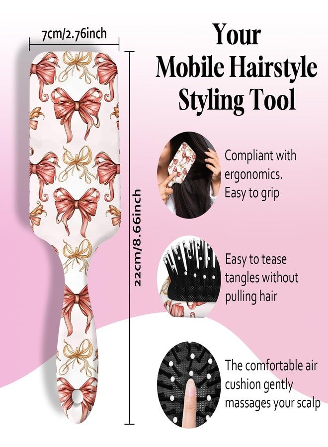 GABraden Paddle Detangler Hair Brush,Soft Bristles for Effortless Tangle Removal,Minimal Frizz and Breakage,Cute Detangling Hair Brush for Women Men Boys Girls Wet Dry All Hair Types(Pink Bow-08) - Image 2